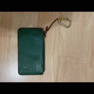 Authentic Louis Vuitton green keychain coin purse